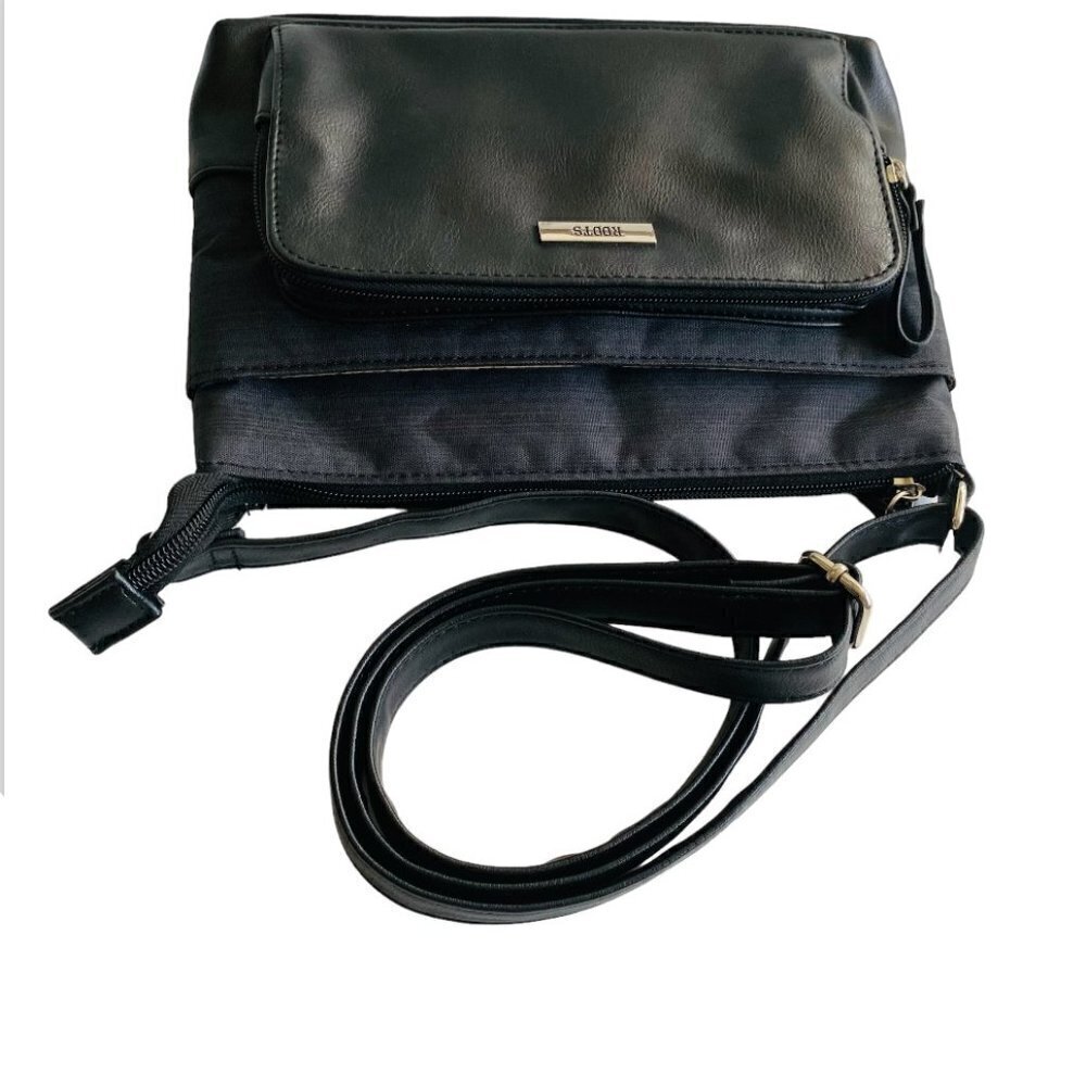 Roots Crossbody Shoulder bag Black And Navy - Picture 9 of 16